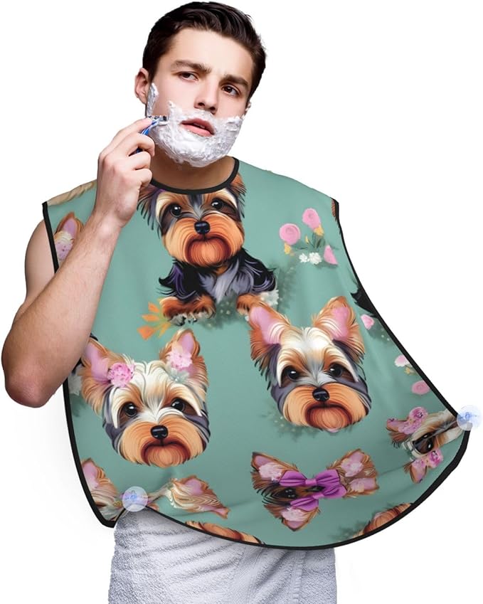 Jellyfish Pattern Print Beard Bib Shaving Apron, Beard Hair Trimming Cape Gift For Dad