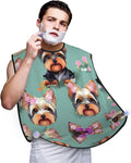 Jellyfish Pattern Print Beard Bib Shaving Apron, Beard Hair Trimming Cape Gift For Dad