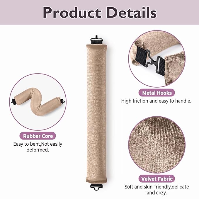 Overnight Hair Curlers Heatless Curls - 6 Pcs No Heat Blowout Curling Rods to Sleep In with Satin Hair Scarf