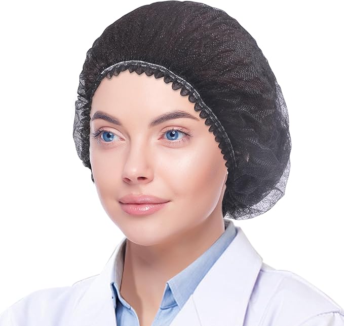 TaShow 120 Pcs Disposable Bouffant Caps, 21 Inches Hair Nets for Women and Men, Polypropylene Non-Woven Hair Nets