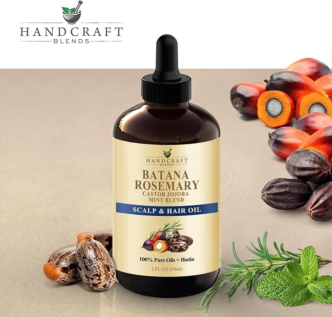 Batana & Rosemary Hair Growth Oil 2oz – Scalp Treatment & Strengthening for Growth & Loss, Thinning, Dry Scalp, Split Ends – Natural Hair Oil for Women & Men – Intensive Repair & Nourishing Formula