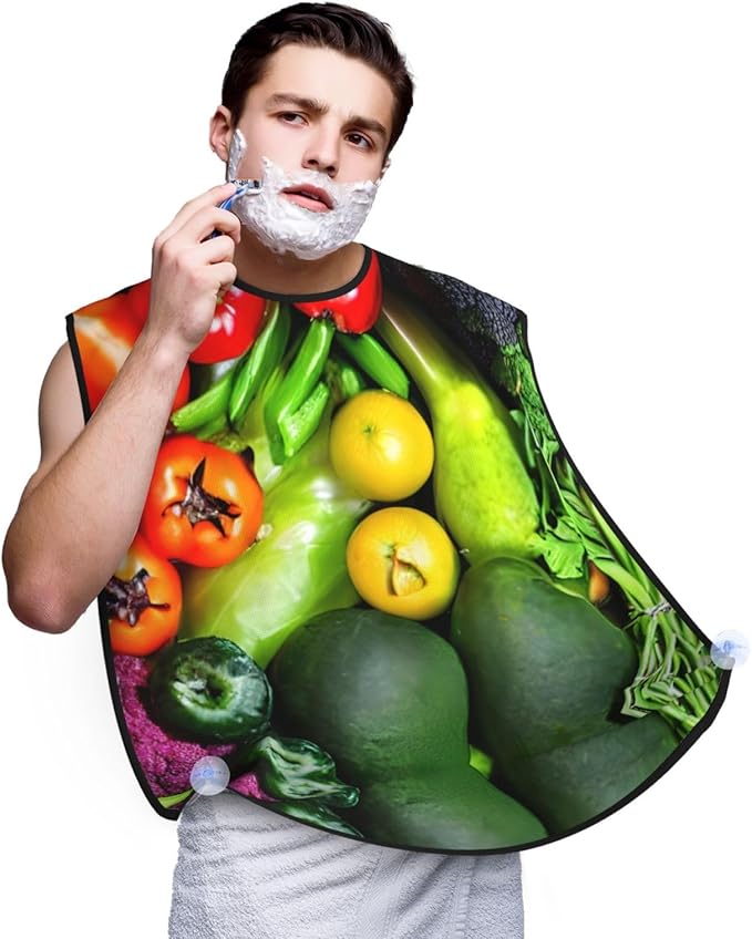 Pansy Perfection Print Beard Bib Shaving Apron, Beard Hair Trimming Cape Gift For Dad