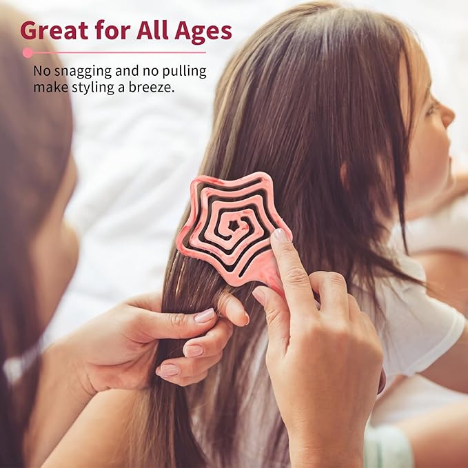 Detangling Wet Hair Brush for Thin or Straight Hair, Vented Detangler Hairbrush with Double-Layered Ultra and Soft-Nylon Bristles for Wet or Dry Hair, Gift for Women Girls Kids