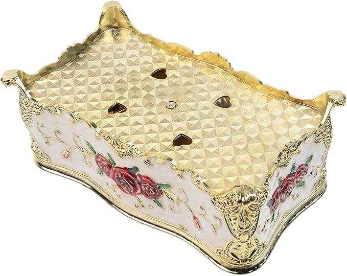 Geesatis Tissue Box Cover, Rectangle Tissue Box Holder, Rectangular Napkin Facial Tissues Holder for Bathroom Toilet Bedroom Living Room Table Desk Office Dresser, 1 Pcs White 9.05''x4.93''x3.74''