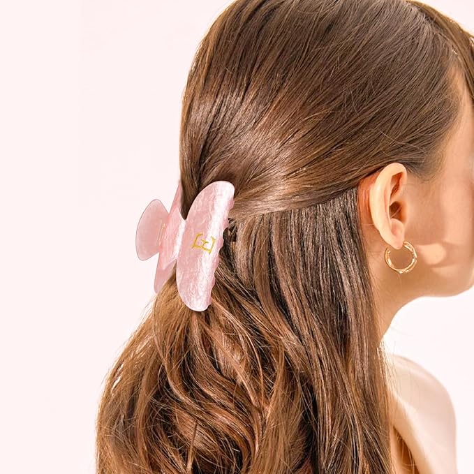 Christmas Gifts for Women Teen Girls - Stocking Stuffers Cute Hair Clips Initial Claw | Birthday Gifts | Bridesmaid Gifts | Preppy Trendy Stuff Personalized Hair Claws Accessories - Pink,A