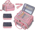 Nail Polish Organizer Holds 80 Bottles, with Two Removable Case, Portable Travel Nail Kit Storage Bag for Manicurist, Nail Art Enthusiasts,Pink