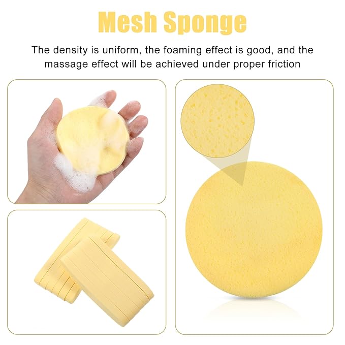 480 Pack Soft Disposable Face Sponge for Cleansing, Makeup Remover, Mask, Exfoliating Round Stick