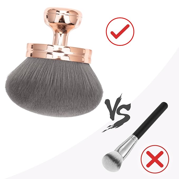 Blend & Blur Extra Large Body Makeup Brush for Self Tanner,Leg Makeup & Bronzer Self Tan Back Applicator, 76mm Wide Round Head Kabuki Brush For Application with Protective Case (Rose Gold)