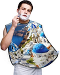 Pansy Perfection Print Beard Bib Shaving Apron, Beard Hair Trimming Cape Gift For Dad