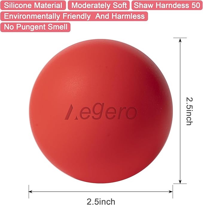 Massage Lacrosse Balls for Myofascial Release,Yoga Deep Tissue Massage,Trigger Point Therapy and Foot Plantar Fasciitis,Muscle Soreness Massager Ball (2Pack, Rose Red and Purple)