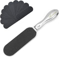 Homeve Professional Pedicure Large Foot File - Reusable Stainless Steel Feet Rasp with 20 Replaceable Coarse-Fine Double Callus Remover