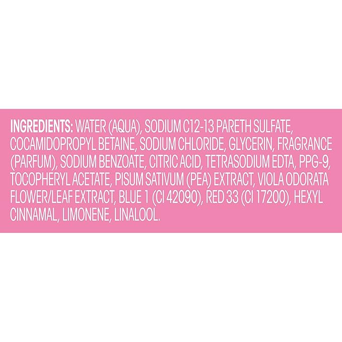 Suave Moisturizing Body Wash,with Sweet Pea Violet and Vitamin E Extract,No Parabens,No Phtahaltes,18 Fl Oz,(Pack of 12)