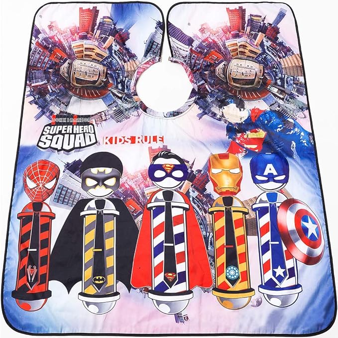 DOKKIA KIDS Barber Cape Haircut Hair Cutting Children Toddler Boys Girls Hairdressing Salon Styling Cloth Apron Cover Gown 40×50"