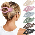 6 PCS Large Flat Hair Clips for Women Girls, French Concord Lay Down Flat Claw Clips for Thick Thin Hair, Comfortable Curved Hair Clip, Matte Non-slip Strong Hold Hair Accessories, Colorful