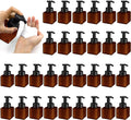 8.5 oz Foaming Soap Dispenser Plastic Foaming Pump Bottle, Refillable Dispenser with Plastic Pump, Empty Hand Bottles for Liquid Soap, Shampoo, Bathroom,Hotel,Restaurant (30, Brown)