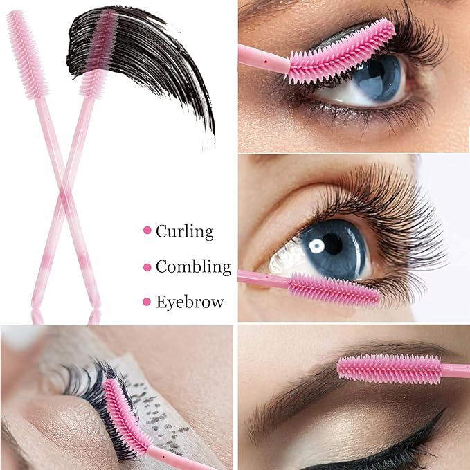 BIHRTC 100PCS Disposable Makeup Tools Kit Mascara Wands Mascara Spoolies Disposable Lip Applicators liner Brushes Makeup Tools for Women Girls Salon Beauty Cosmetic Make Up Tool