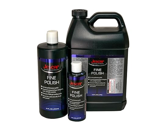 Jescar Fine Polish - 8oz - Professional Finishing Polish Eliminates Swirls, Holograms, Haze, and Light Scratches, Body Shop Safe, Removes P3000 Grit Sanding Marks. Enhanced Gloss and Clarity