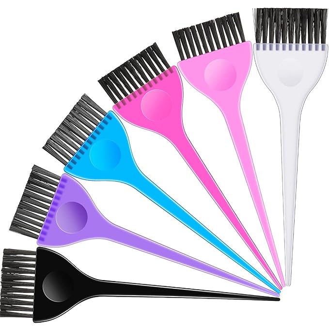 Boao 6 Pcs Hair Color Dye Brush Set Color Tint Applicator for Hair Stylist Reusable Coloring Tinting Brush Kit for Women Men Salon Use Dyeing Home DIY(6 Colors)