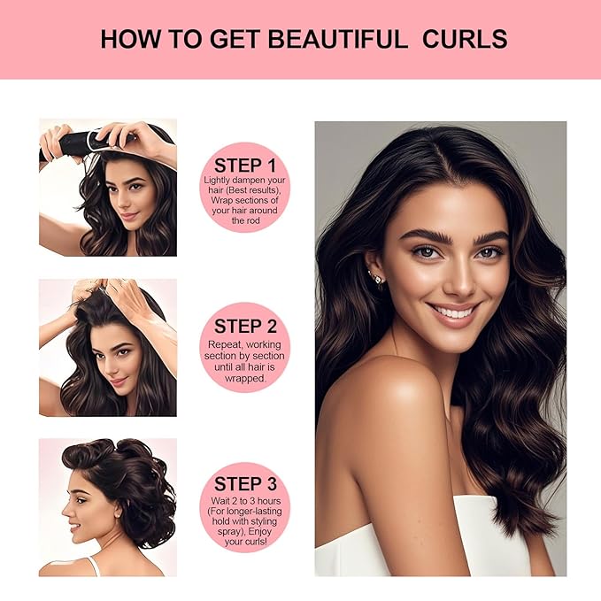Heatless Curls Overnight Set - Jumbo Overnight Hair Curlers to Sleep In, Soft Velvet Hair Rollers for Women, No Damage Curls Styling Tools 8pcs