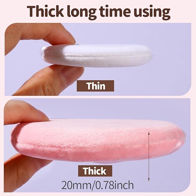 Teenitor 2Pcs Pink Powder Puff, 4.13Inch Body Powder Puff, for Body Powder Pink