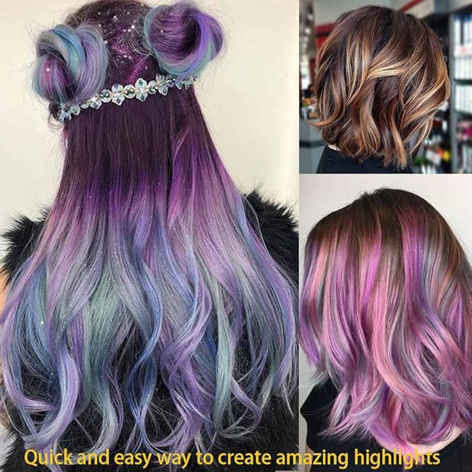 Silicone Highlight Caps Set for Color Hair 2 PCS Professional Reusable Highlighting Caps with Hooks & Salon Hairdressing Dyeing Staining Tools for Women Men