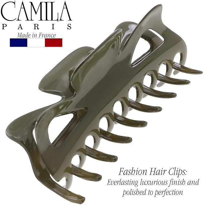 Camila Paris CP3504 French Large Hair Clips for Women Thick Hair for Long Curly Wavy Hair, Girls Hair Claw Clip, Durable Styling Big Claw Clip for Thick Hair, Strong Hold No Slip Grip, Made in France