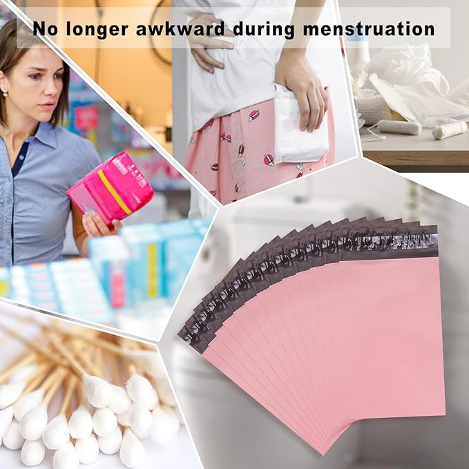 Pink Self-Sealing Sanitary Napkin and Tampon Disposal Bags - 101 PCS with Zipper