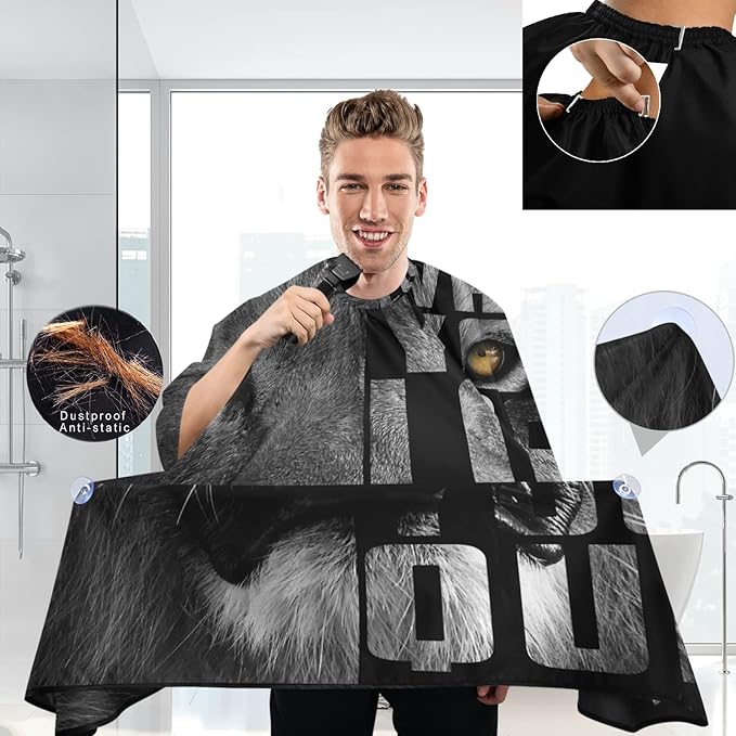 visesunny Professional Barber Cape Polyester Hair Cutting Salon Cape Apron Anti-Static Beard Bib Grooming Apron