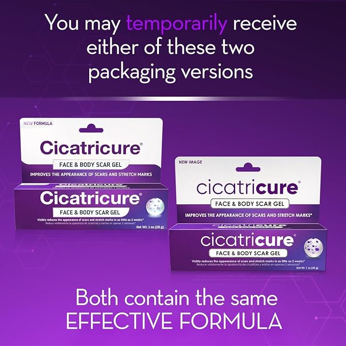 Cicatricure Advanced Scar Gel for Face & Body - Proven Results in 2 Weeks, Scar Treatment for Surgical Scars, Stretch Marks, Scars of Burns and Injuries, Acne Scar Treatment, 1 oz (28 g) - Pack of 3