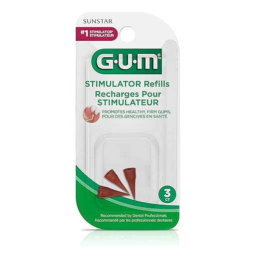 GUM Stimulator Refills - 3 Rubber Tips Included - Compatible with The GUM Stimulator Permanent Handle - Massager for Gums, Plaque Removal and Gum Health, 3 Count(Pack of 6)