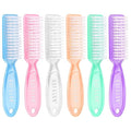 HOFASON 6 Pack Nail Brush for Cleaning Fingernails, Nail Brush Handle Grip Brush for Nail and Toenail Foot, Nail Dust Brush Manicure Pedicure Tools Scrubbing Brush Women Men Home Salon (Clear)