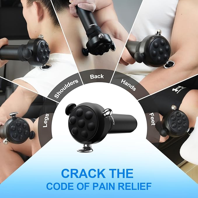 Pro Max Vibration Therapy Massage Gun, 6500RPM Handheld Deep Tissue Muscle Massager, Fascia Release Massage & Sensitive Areas & Full Body Pain Relief – Gifts for Men & Women