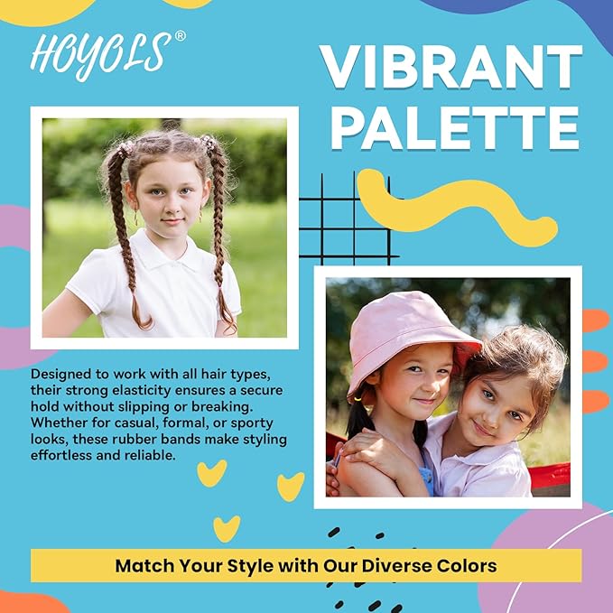 HOYOLS Small Toddler Elastics Mini Hair Ties Rubber Bands for Hair Ponytail Holders for Baby Girl Infants (Multicolor) TPU 1500 Pcs
