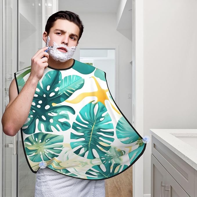 Underwater Scenery Print Beard Bib Shaving Apron, Beard Hair Trimming Cape Gift For Dad