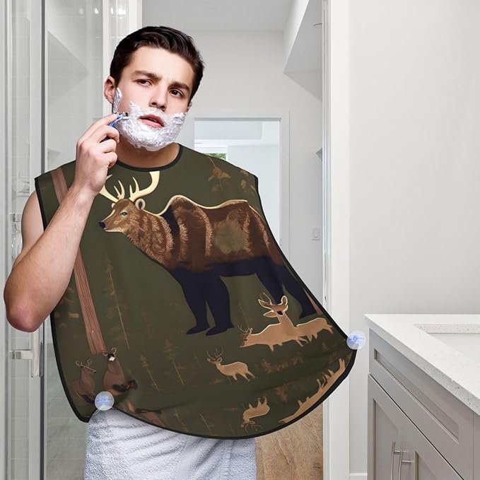 Loon Nature Bird Print Beard Bib Shaving Apron, Beard Hair Trimming Cape Gift For Dad