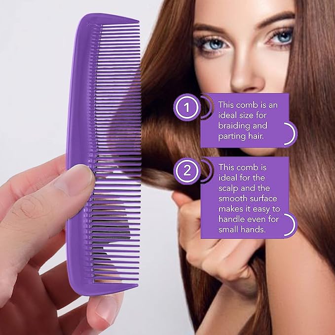 Soft 'N Style Hair Care 4-Pack Comb - Not Breakable - mens comb/fine tooth comb/peines para cabello