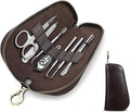 CONTACTS Full Grain Leather Manicure Set Case Travel Nail Clipper Pouch Empty for Men Personal Tools Pouch by Handmade (Case Only)