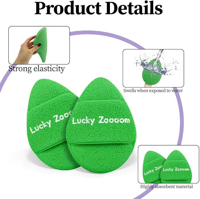 Large Face Sponges for Cleansing, Reusable Faces Scrubber Pads for Women for Washing Face, Gentle Esponjas Faciales for Deep Pore Cleansing, Blackheads, Daily Facial Cleans, Makup Remover (Green)