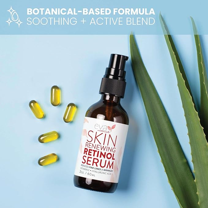 Retinol Serum for Face with Hyaluronic Acid – Anti Aging Skin Care for Fine Lines, Wrinkles, Dark Spots & Blemish – Brightening Resurfacing Serum for Post Acne and Sensitive Skin – 2oz