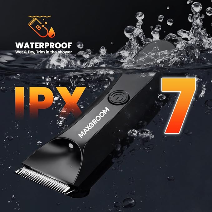 Manscape Body Hair Trimmer for Men, IPX7 Waterproof Pubic & Groin Hair Trimmer- Electric Ball Shaver with LED Light, Ceramic Blade, USB Rechargeable & Travel Pouch
