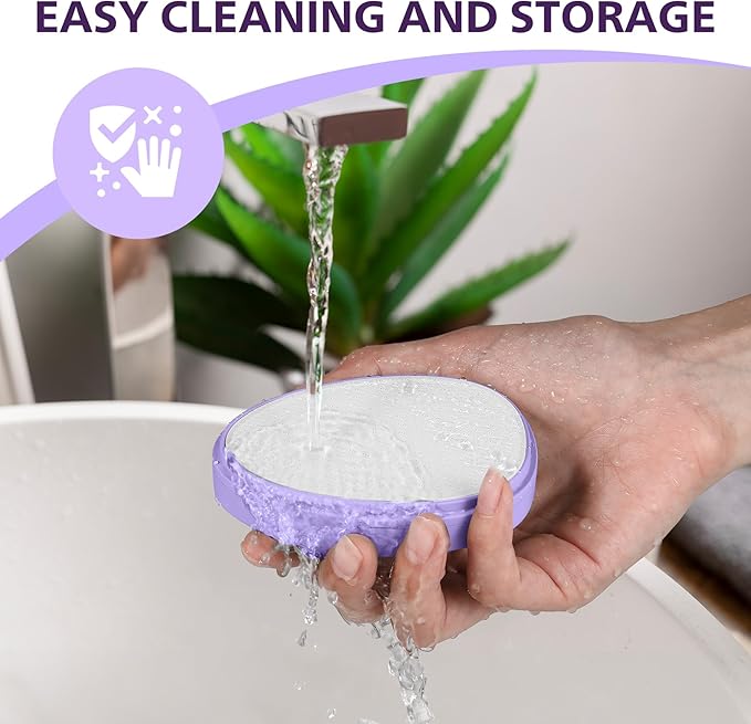 BALUCA Glass Foot File Callus Remover for Feet - Nano Glass Foot Scraper Scrubber Dead Skin Removal for Cracked Heels,Professional Pedicure Tool for Home, Salon, and Travel (Purple)
