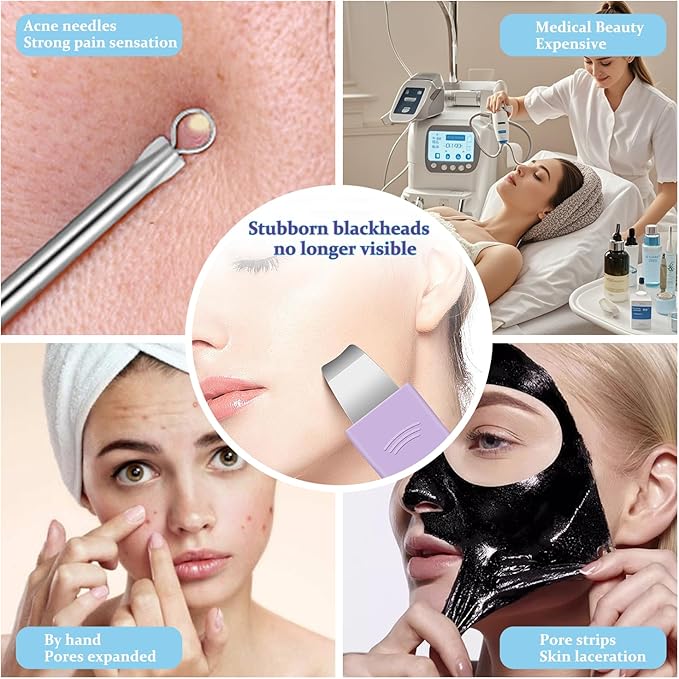 Blackhead Remover Tool,Silicone Face Scrubber, 2 in 1 Nose Pore Scraper for Deep Cleansing,Face Skin Spatula, Nose Black Head Remover, Pore Cleaner Skin Care Tool for Men Women Gifts
