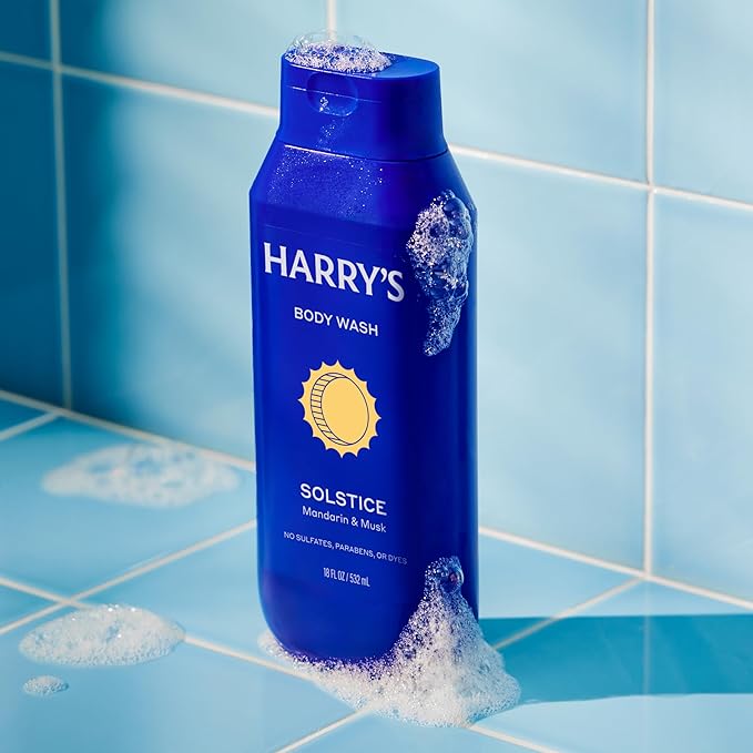 Harry's Men's Body Wash - Solstice Scent - (3 Pack) 18 fl oz - Shower Gel for Men - No Parabens, Sulfates, or Dyes