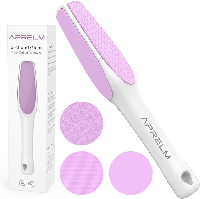 3-Sided Nano Glass Foot File, 3-in-1 Coarse/Medium/Fine Foot Callus Remover, Professional Callus Remover for Feet Hard Skin Smooth Polishing (Pink)