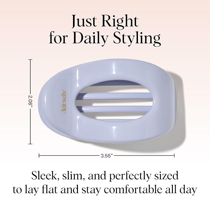 Kitsch Medium Flat Claw Clips for Women - Stylish Flat Hair Clips, Strong Hold for Thick & Fine Hair | Non-Slip for Secure, Comfortable All-Day Wear | Ideal Gifts for Women - Hydrangea Breeze