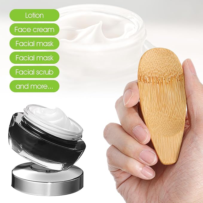 4Pcs Cream Applicators,Shimmeroo Multi-functional Bamboo Lotion Applicator Cosmetic Spoon Applicator for Deodorant Cream Ointment,3.94x1.57inch