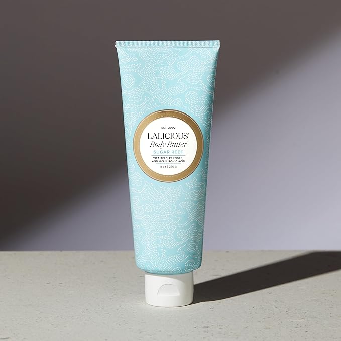 LaLicious Sugar Reef Body Butter - Hydrating Body Moisturizer with Shea Butter, Cucumber Extract & Apricot Oil, No Parabens (8 Ounces)