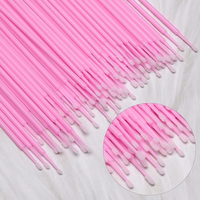 Akstore 600 PCS Disposable Micro Applicators Brush Eyelash Extension (Pink)