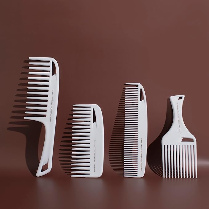 Cricket Ultra Smooth Coconut Hair Pick Comb - Infused with Coconut Oil & Keratin for Frizz-Free Shine and Volume, Ideal for Curly, Thick, and Textured Hair