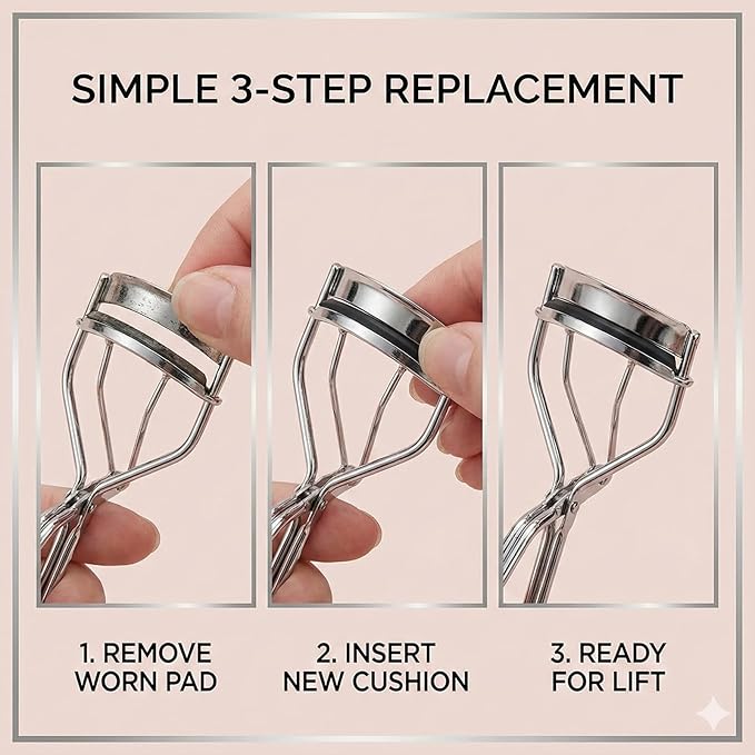 30Pack Suitable for JAPONESQUE Eyelash Curler Refill Pads,Ultra Soft Silicone Only Fit for JAPONESQUE Eyelash Curler,Comfort Rubber.